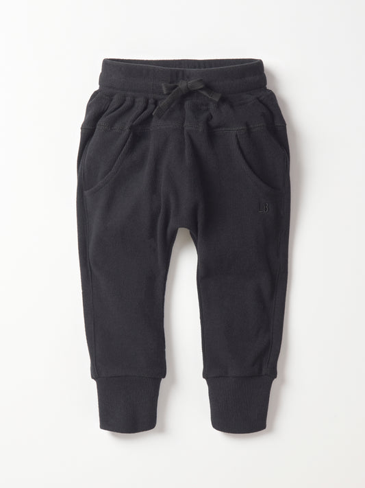 Little Bipsy Ribbed Jogger || Black