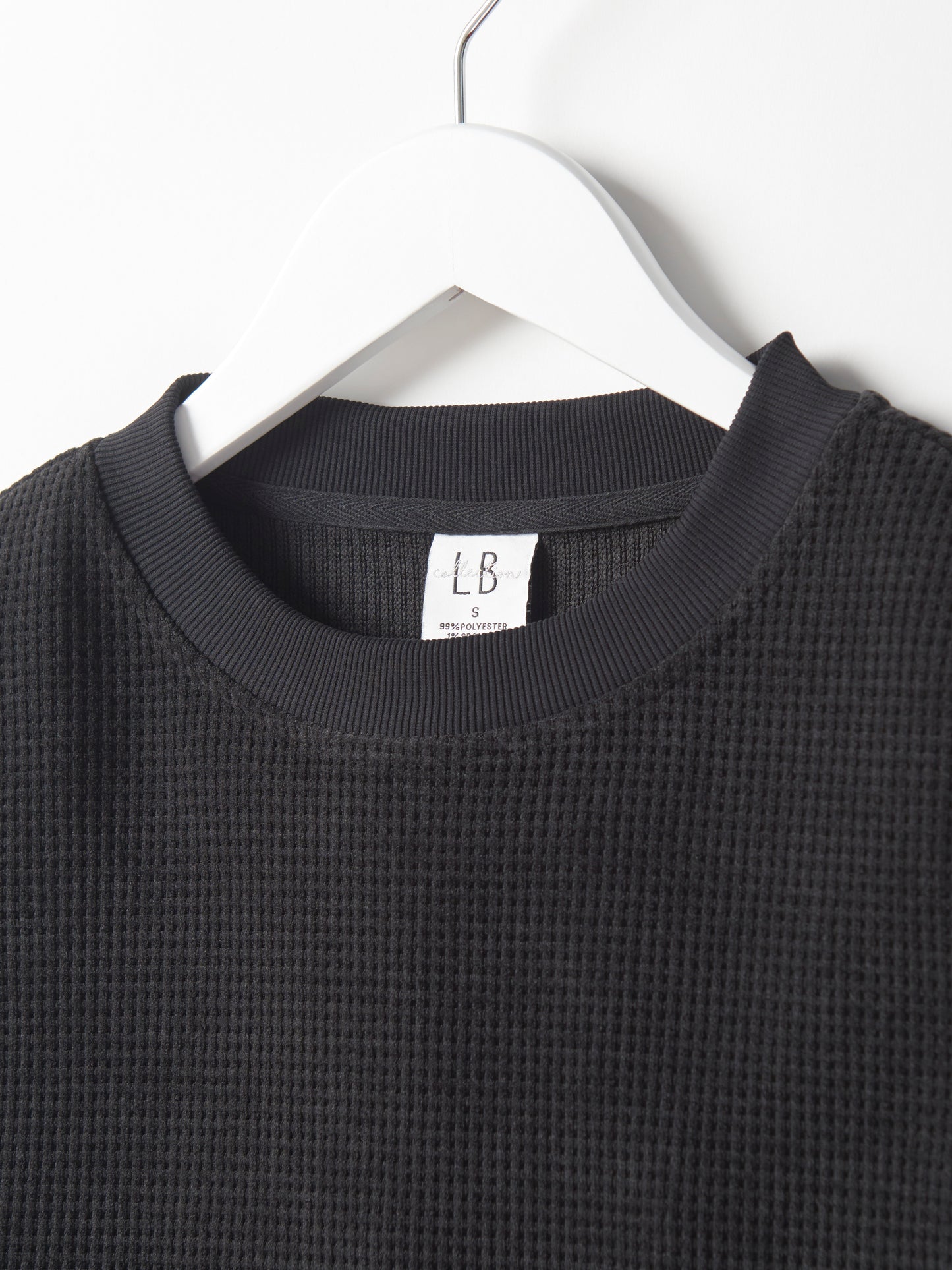 Little Bipsy Adult Elevated Waffle Crewneck || Black