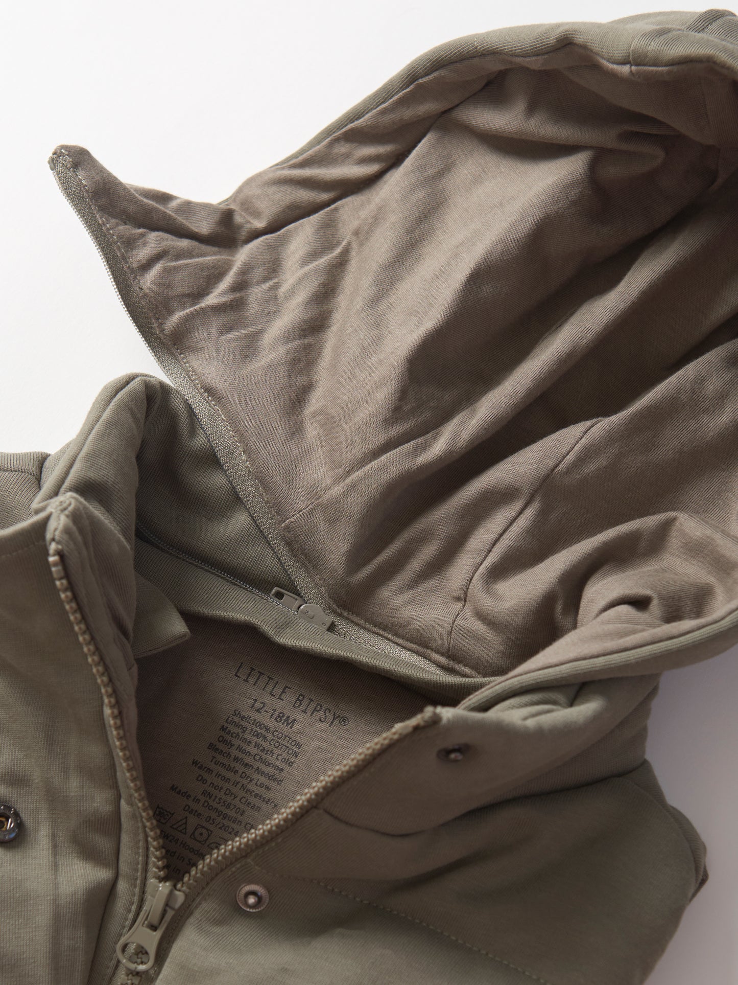 Little Bipsy Hooded Puffer Vest || Army Green