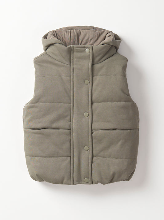 Little Bipsy Hooded Puffer Vest || Army Green