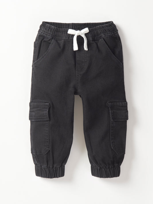 Little Bipsy Cargo Denim Jogger || Black Wash