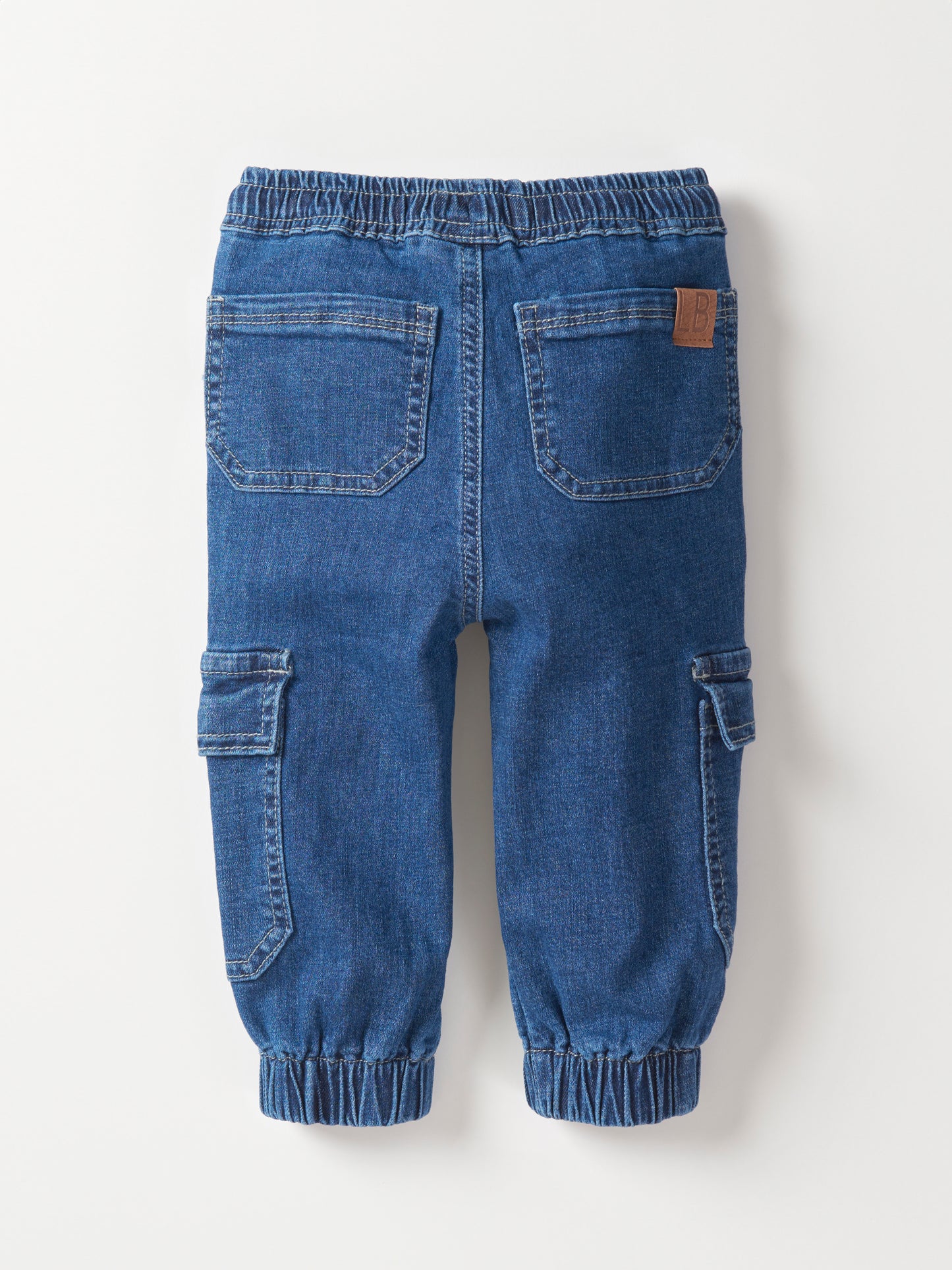 Little Bipsy Cargo Denim Jogger || Classic Denim Wash