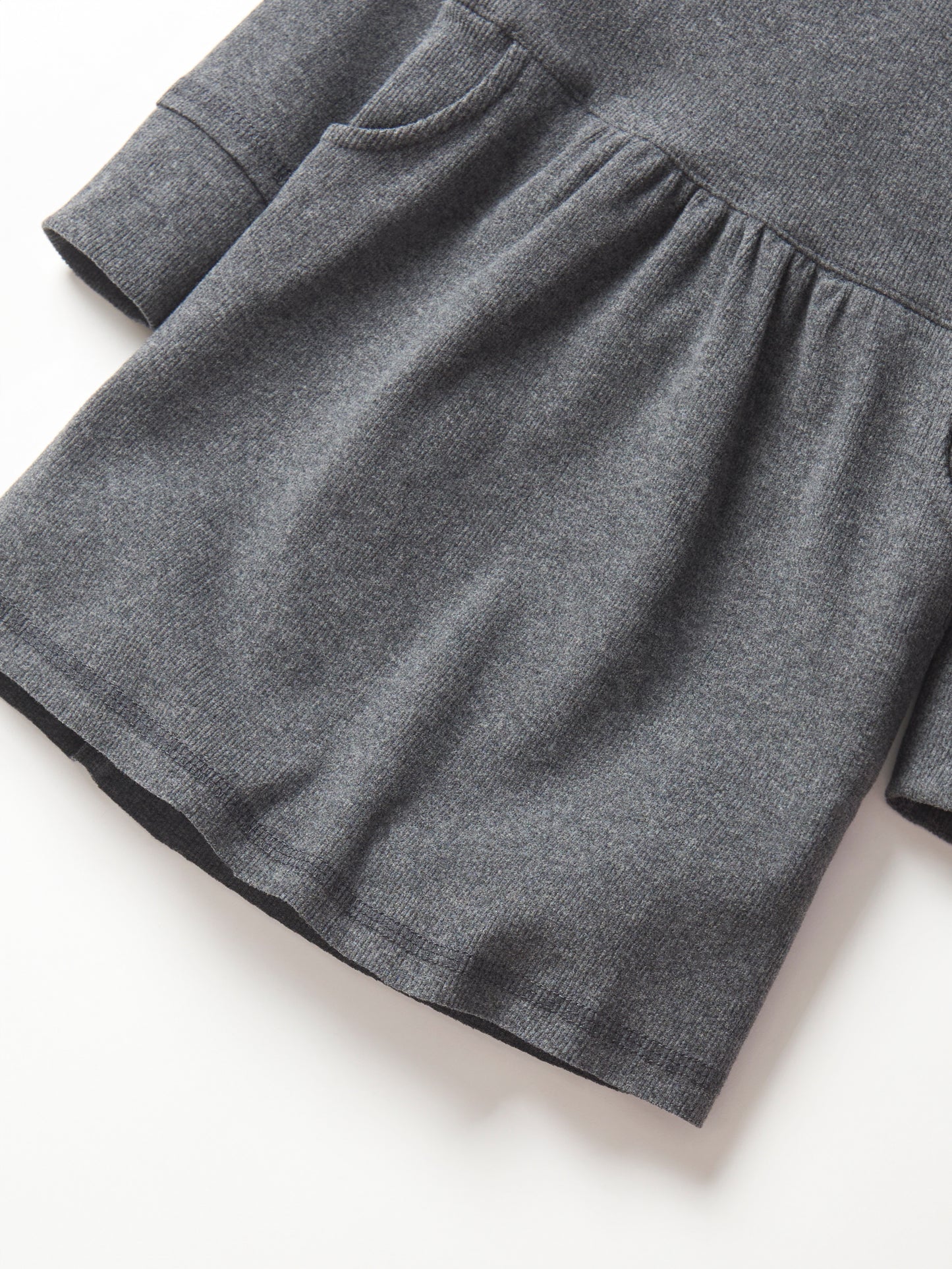 Little Bipsy Long Sleeve Ribbed Dress || Charcoal