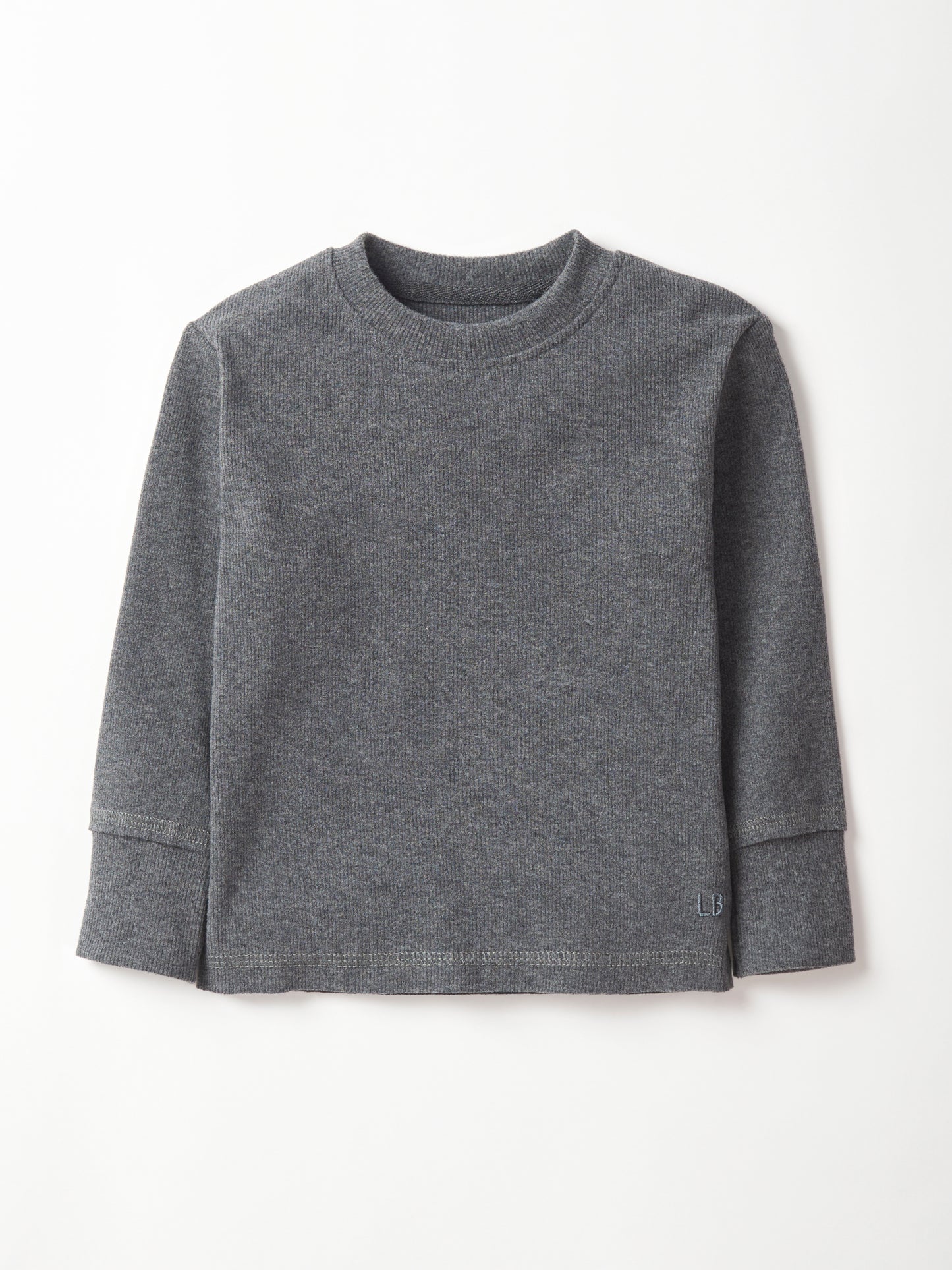 Little Bipsy Long Sleeve Ribbed Tee || Charcoal