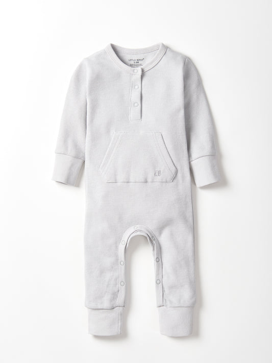 Little Bipsy Waffle Romper || Frost