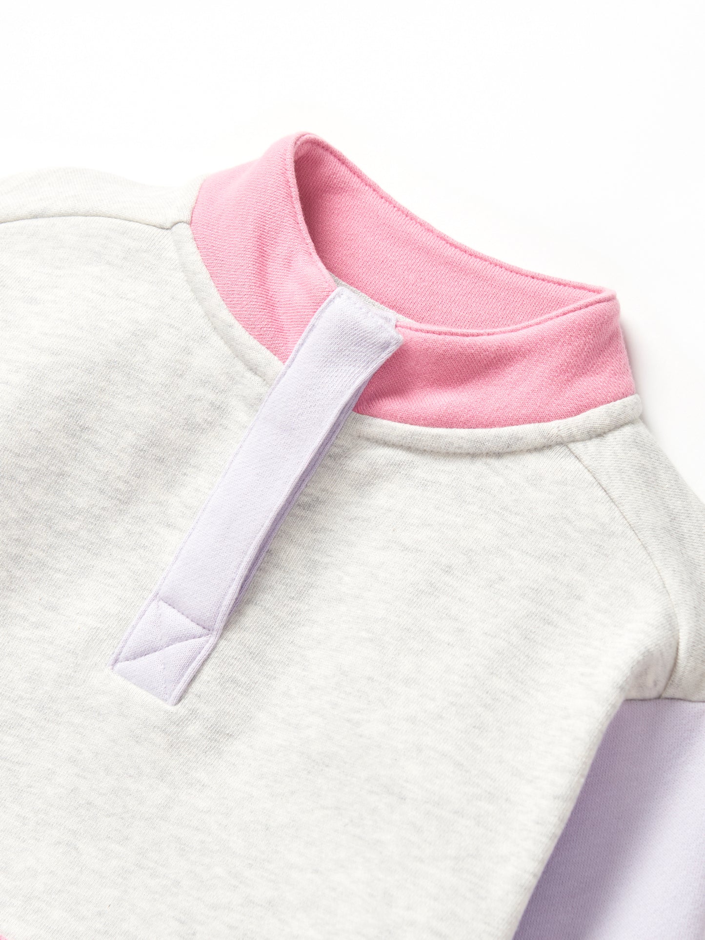 Little Bipsy Colorblock Mockneck Pullover || Rose