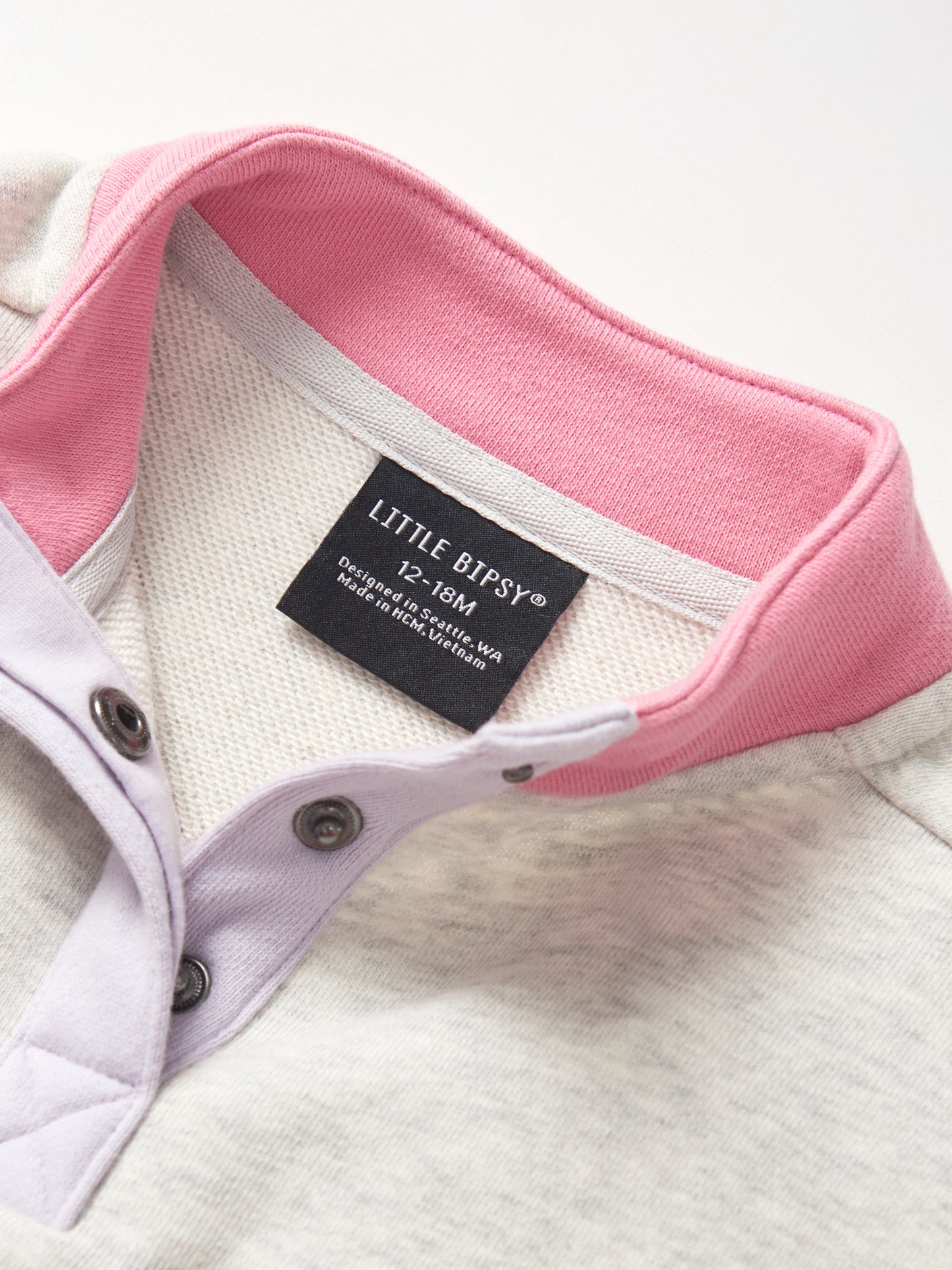 Little Bipsy Colorblock Mockneck Pullover || Rose