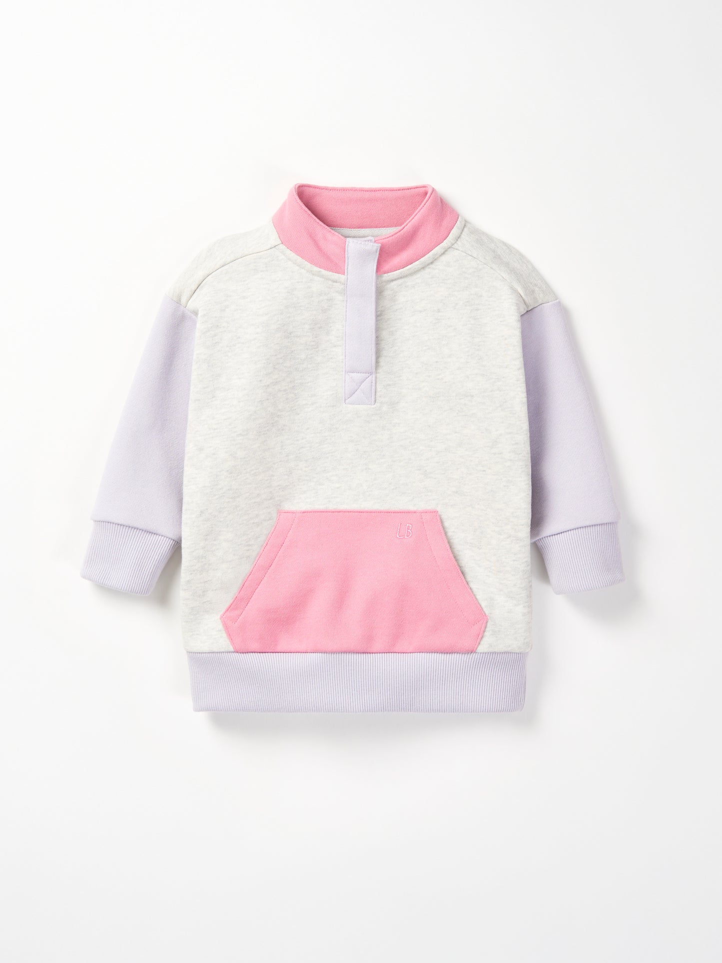 Little Bipsy Colorblock Mockneck Pullover || Rose