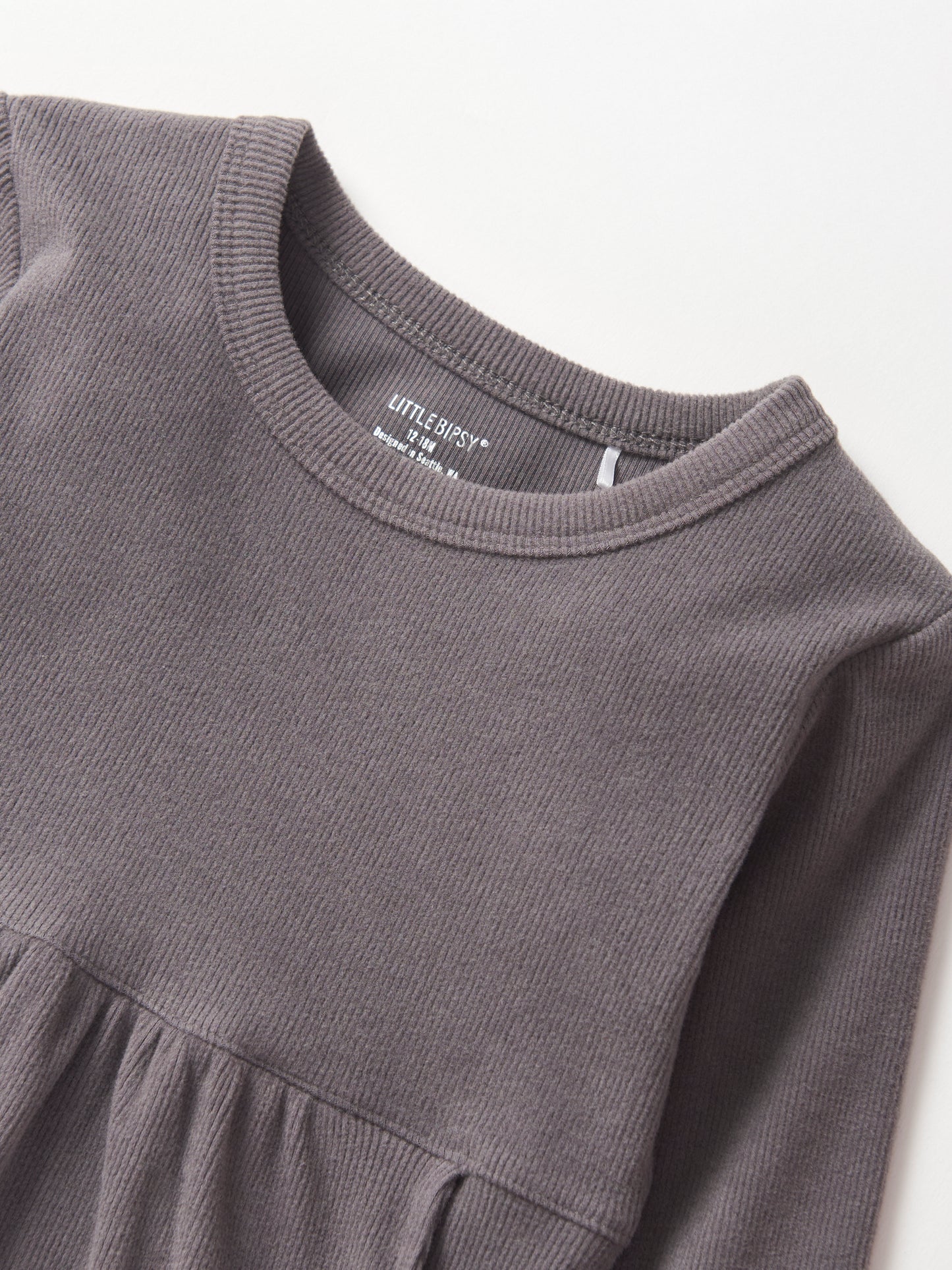 Little Bipsy Ribbed Dress || Graphite