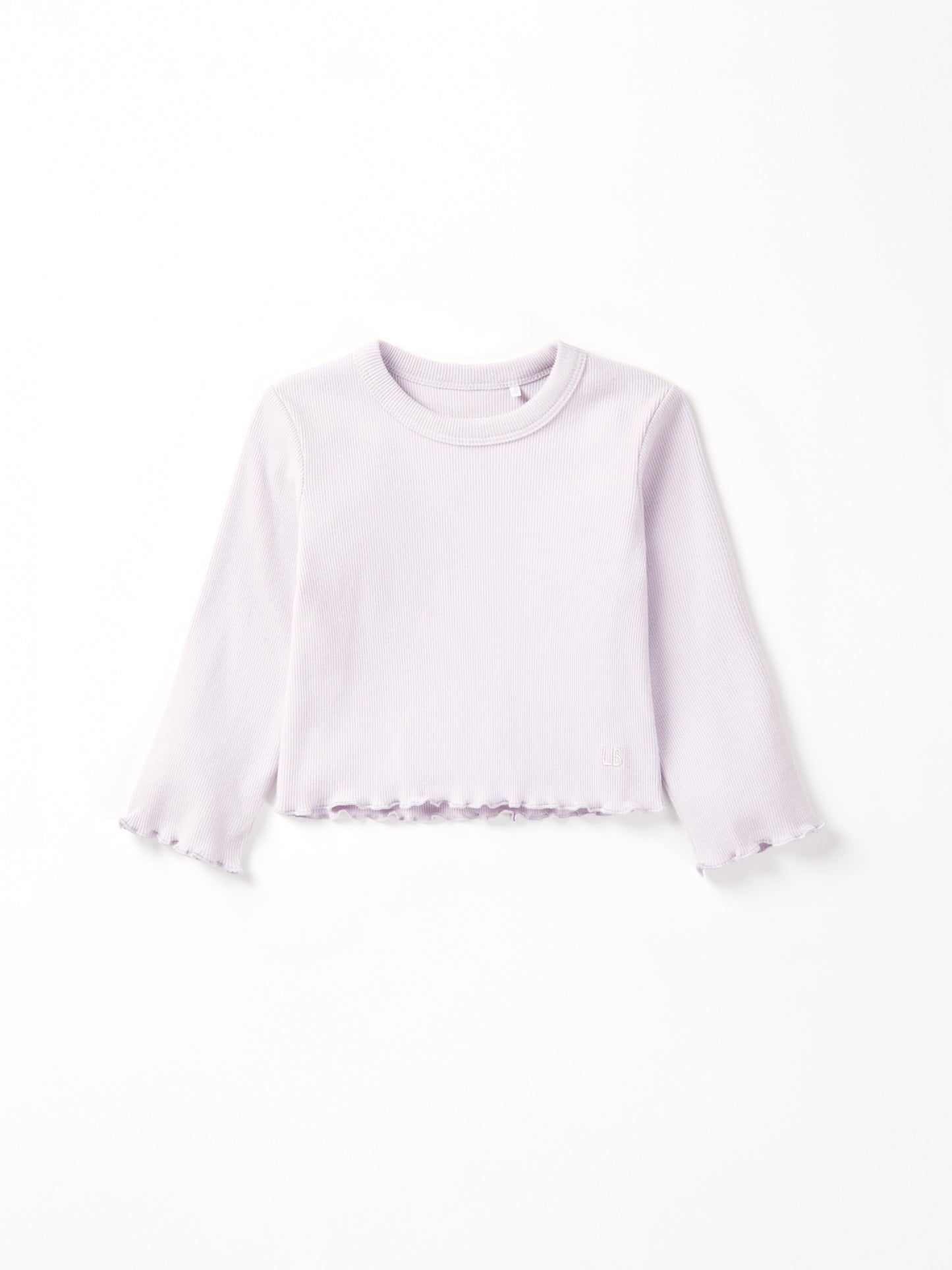 Little Bipsy Ribbed Lettuce Hem Long Sleeve Tee || Lilac