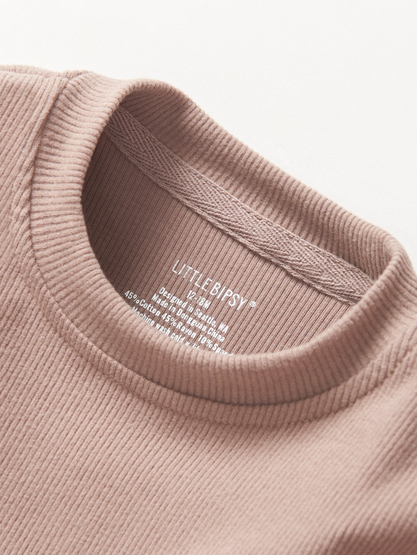 Little Bipsy Ribbed Long Sleeve Tee || Mushroom