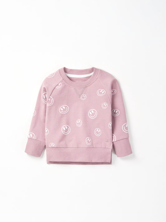 Little Bipsy Smiley Pullover || Dusty Purple