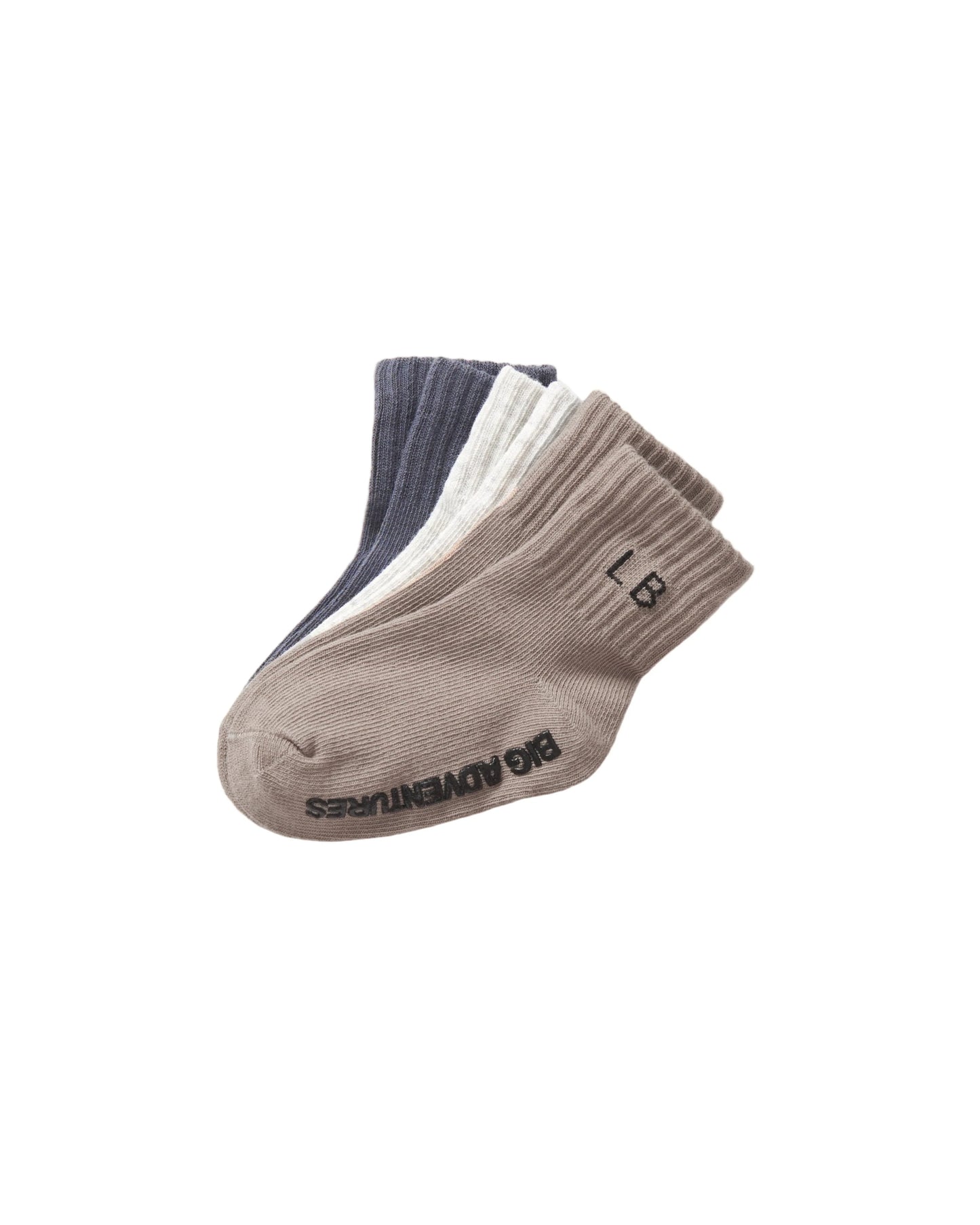 Little Bipsy Ankle Socks 3-Pack || Smoke, Heather Grey, Mushroom
