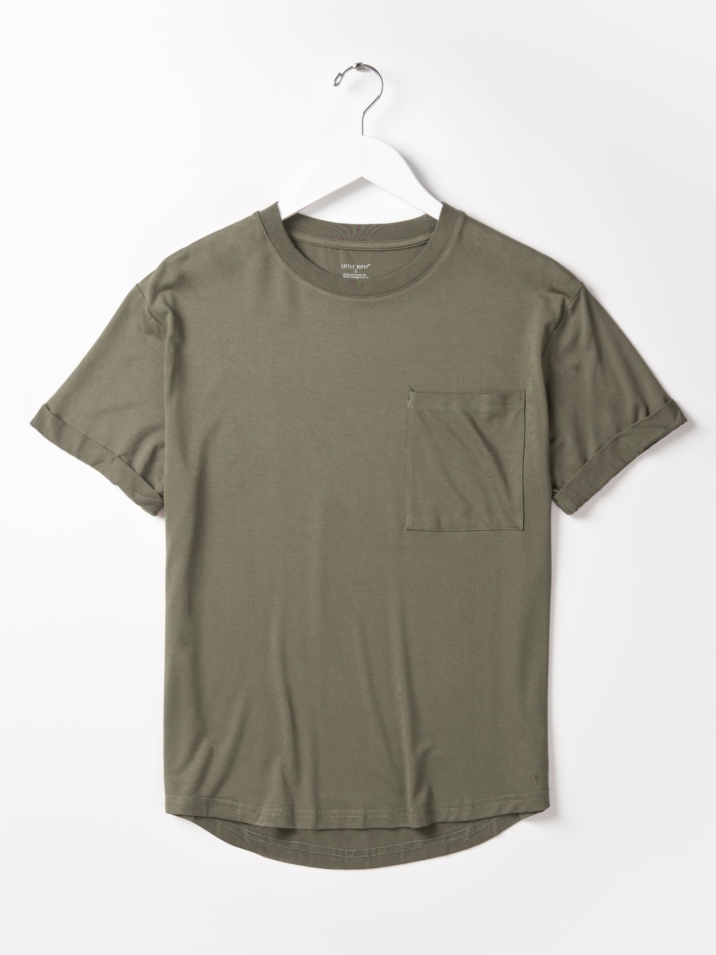 Little Bipsy Adult Bamboo Pocket Tee || Army Green