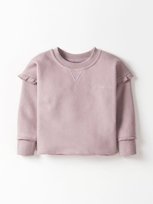 Little Bipsy Ruffle Crewneck || Wisteria