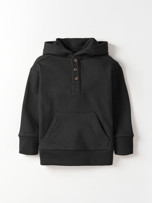 Little Bipsy Henley Hoodie || Black