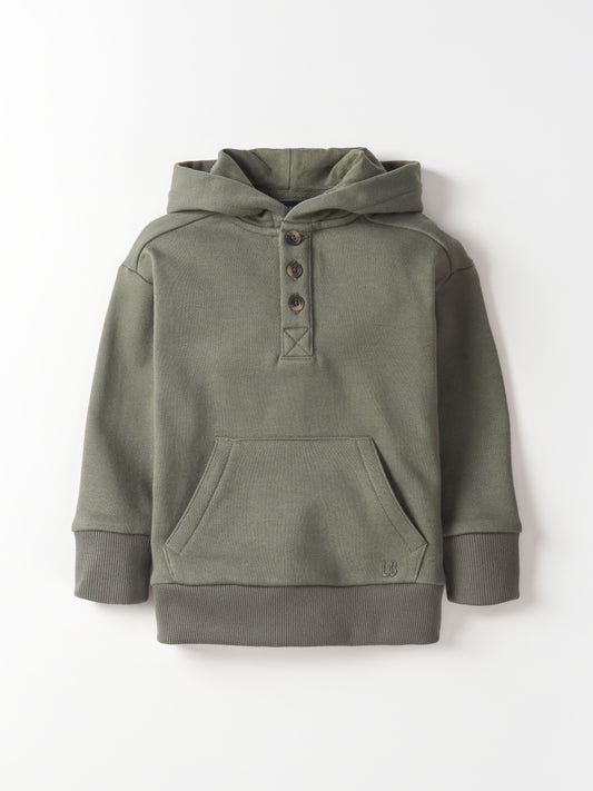 Little Bipsy Henley Hoodie || Pine