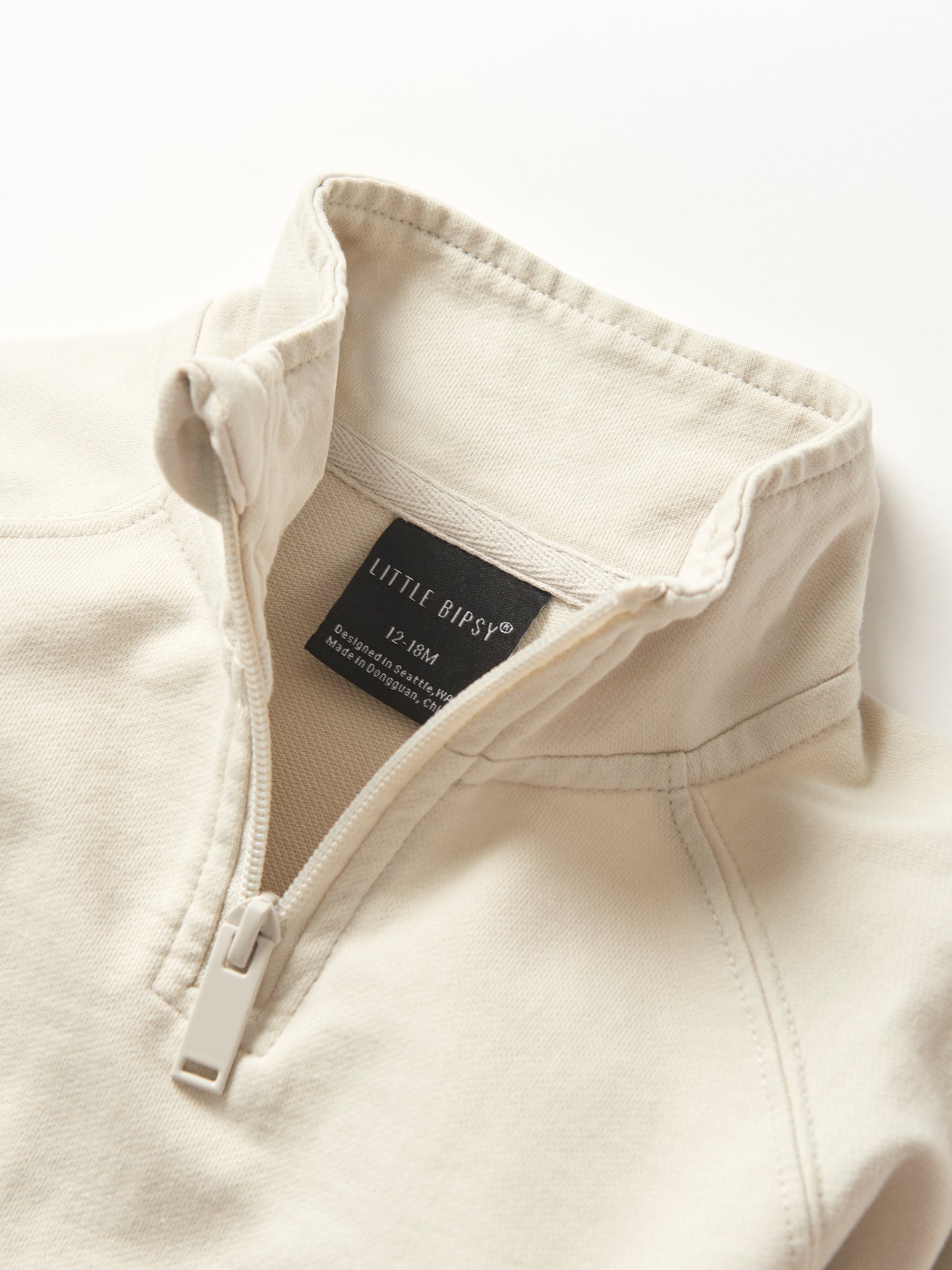 Little Bipsy Quarter Zip Pullover || Almond