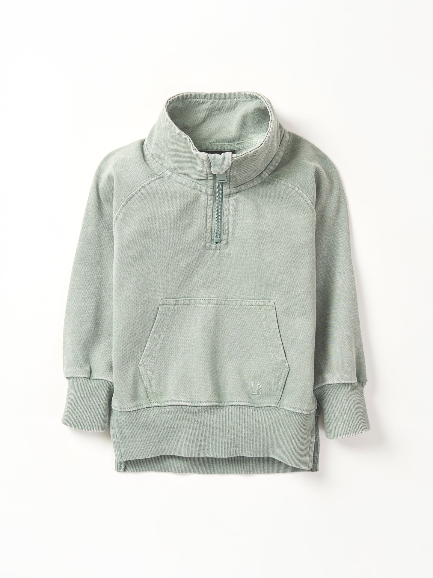 Little Bipsy Quarter Zip Pullover || Basil