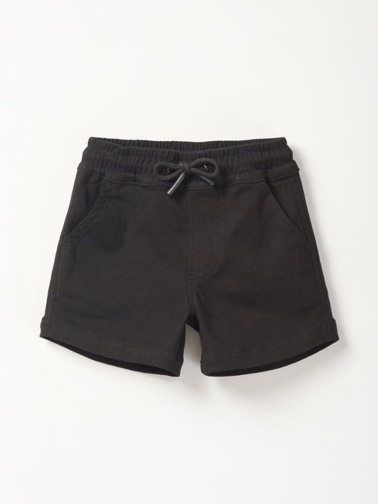 Little Bipsy Cotton Twill Shorts || Black