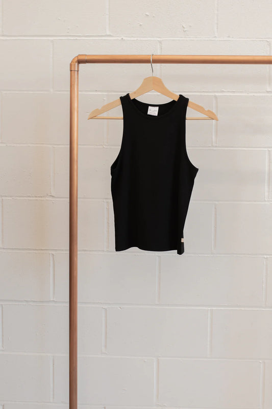 Jax and Lennon Ladies High Neck Tank || Black