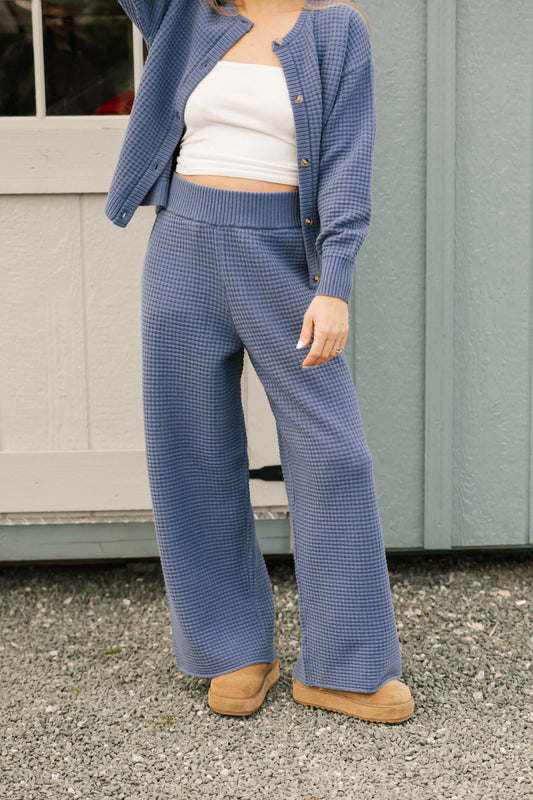 Smash + Tess Megan Waffle Pant || Slate Blue
