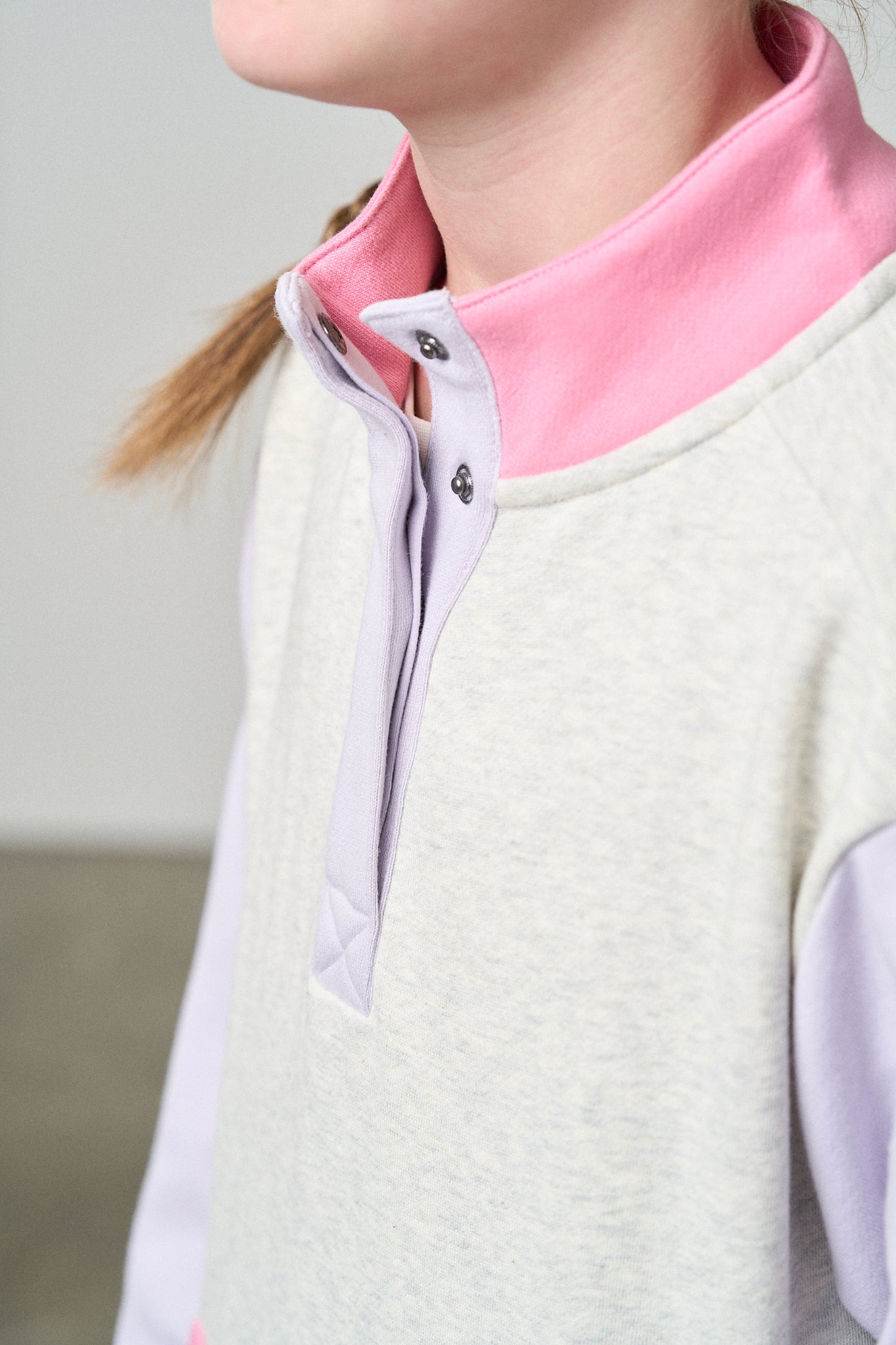 Little Bipsy Colorblock Mockneck Pullover || Rose