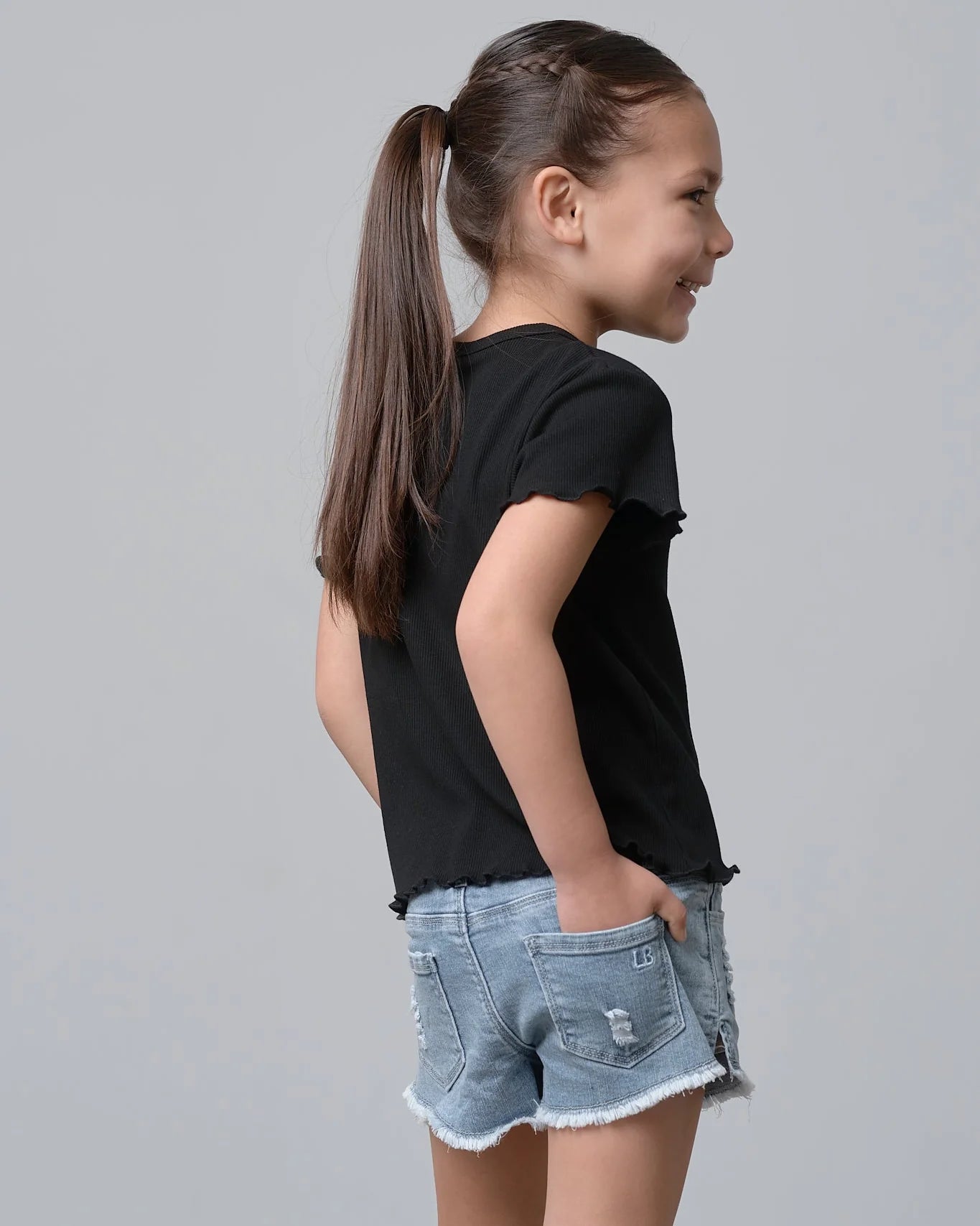 Little Bipsy Denim Shorties || Light Wash