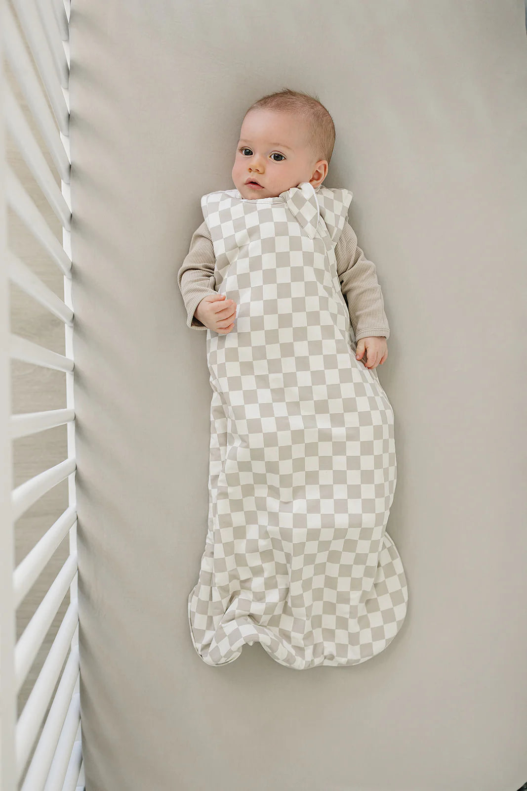 Mebie Baby Bamboo Sleep Sack || Taupe Checkered