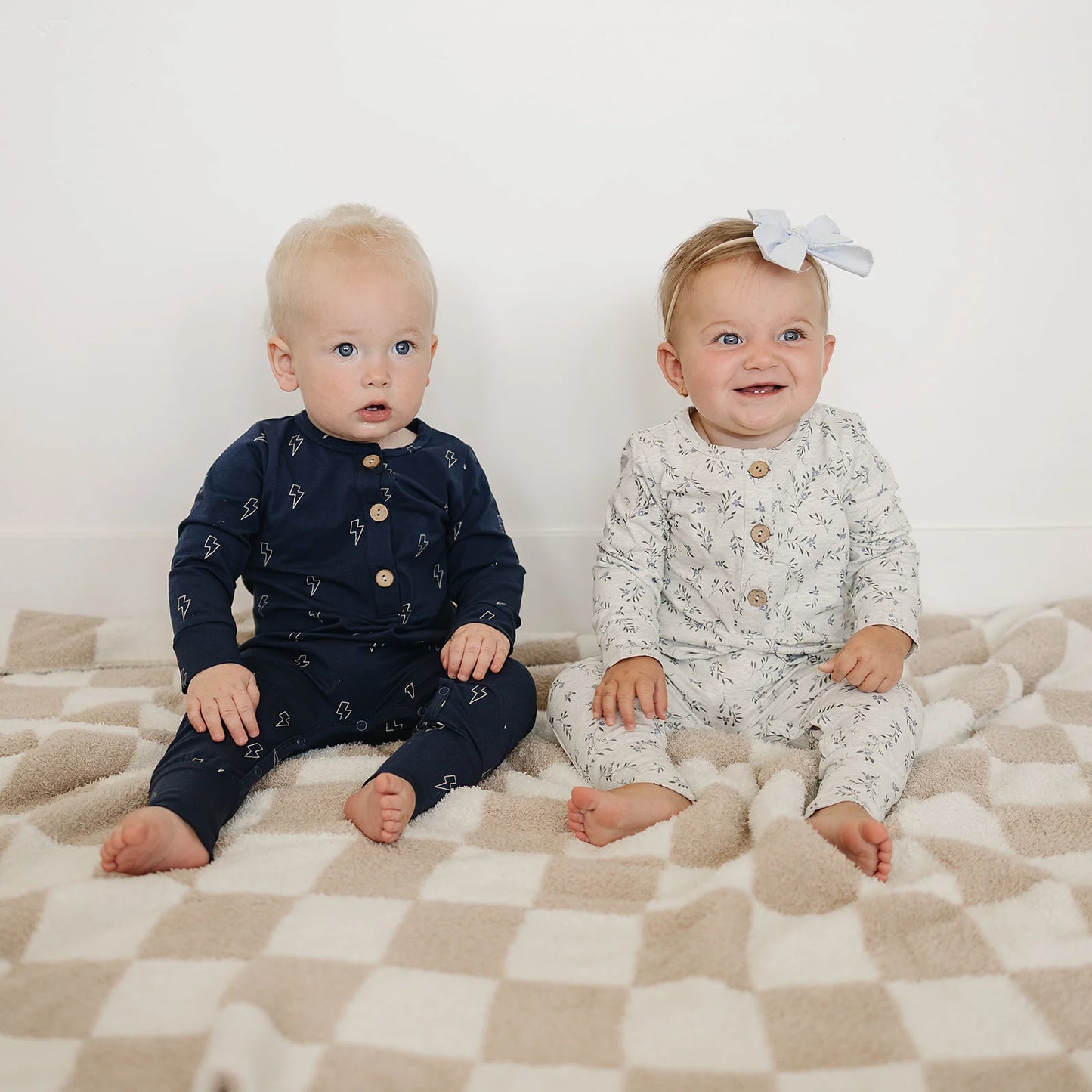 Mebie Baby Blue Vine Romper