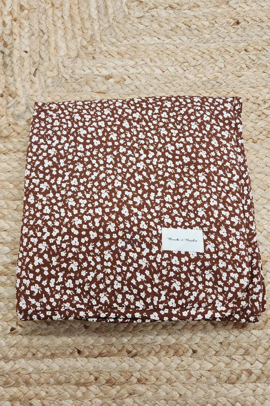 Bambi & Birdie Baby Quilt || Brown Floral