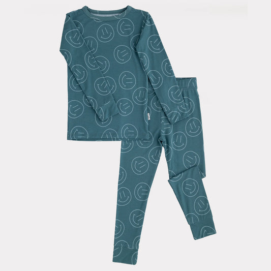 Pip + Phee 2 Piece Bamboo Set || Teal Smiles