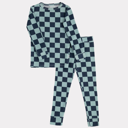 Pip + Phee 2 Piece Bamboo Set || Blue Check