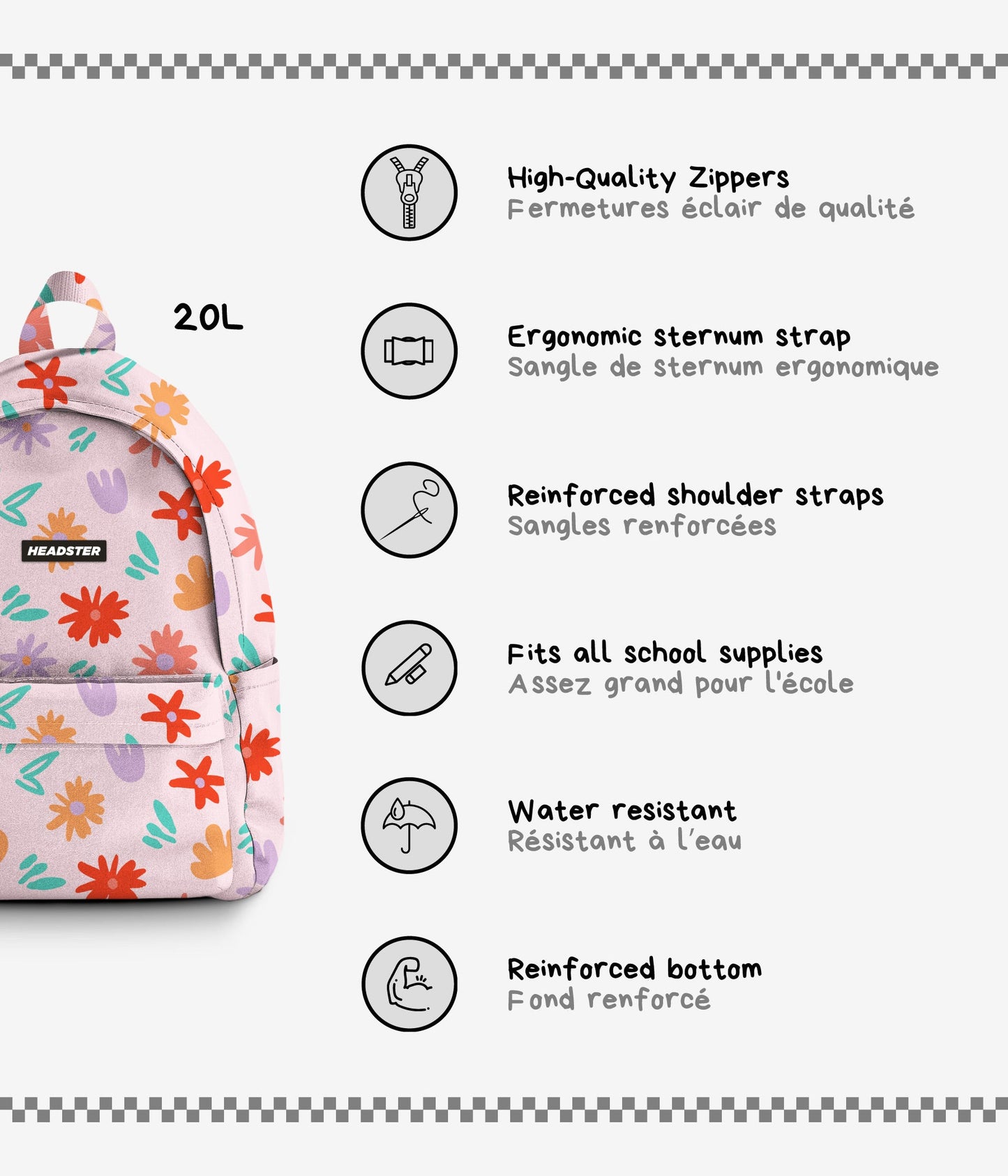 Headster 20L Backpack || Painted Flowers