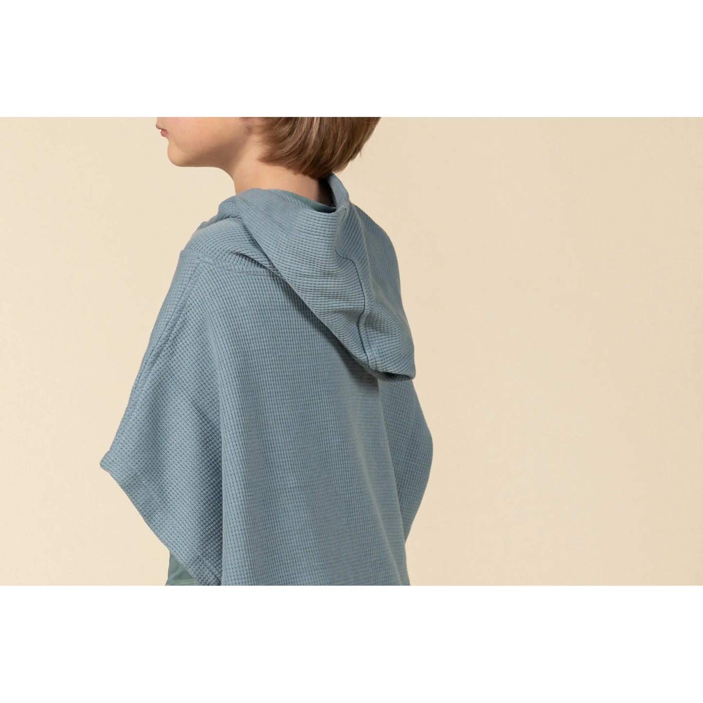 Current Tyed Waffle Beach Poncho || Stone Blue