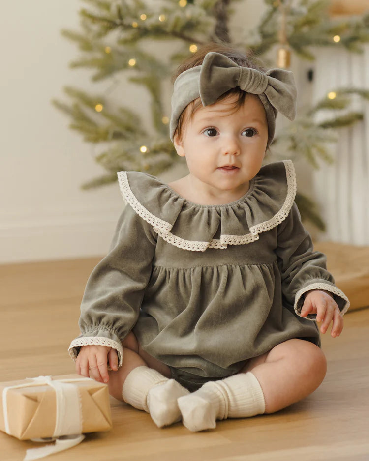 Quincy Mae Velour Headband || Forest