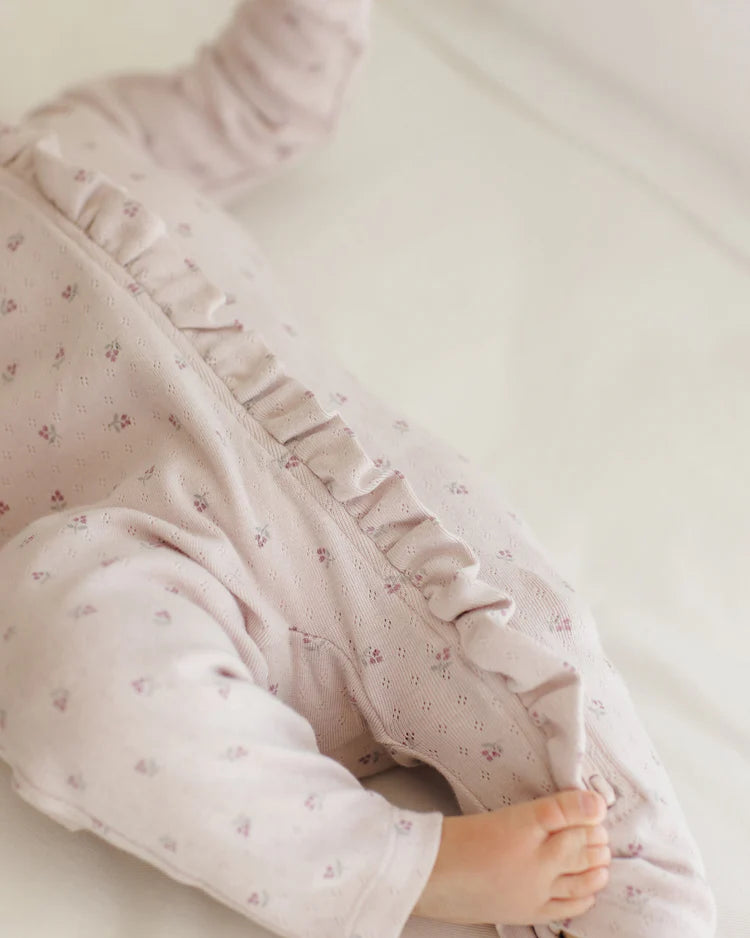 Quincy Mae Ruffle Jumpsuit || Lilac Ditsy
