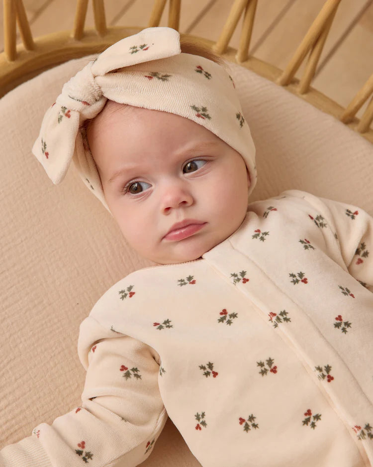 Quincy Mae Velour Headband || Holly Berry