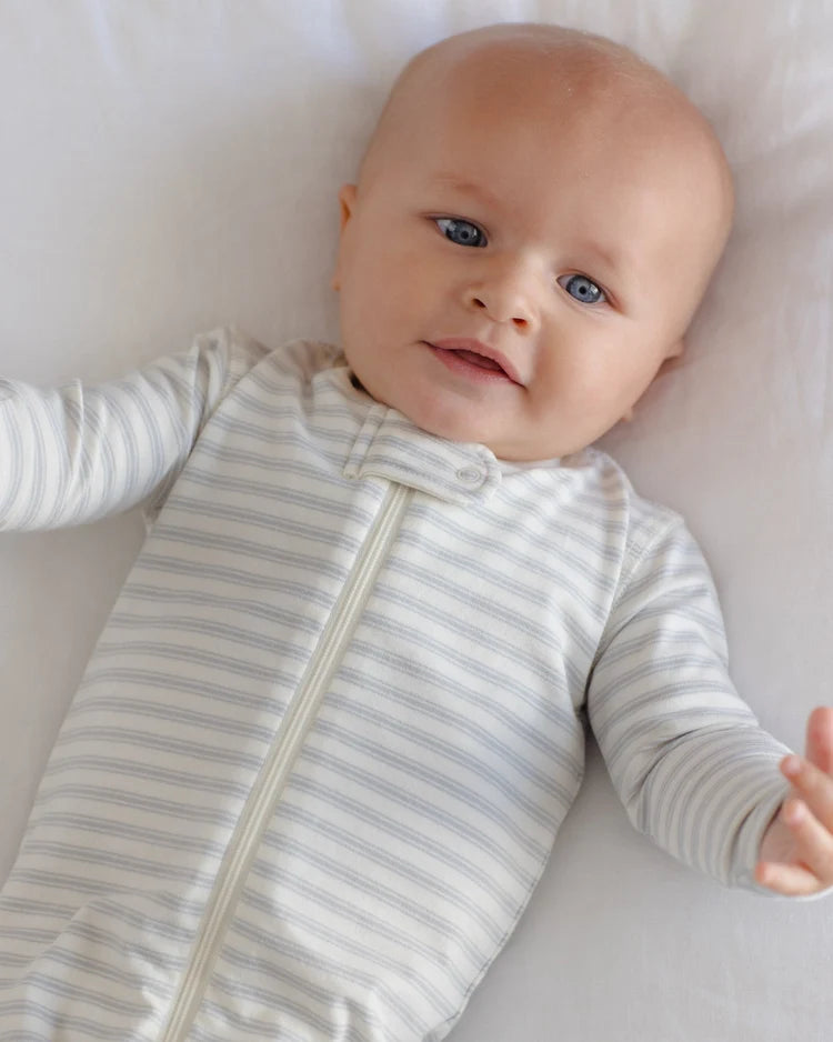 Quincy Mae Sleeper Footie || Cloud Stripe