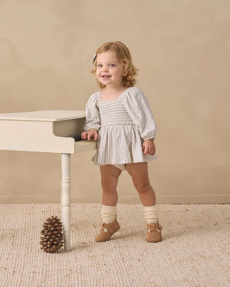 Quincy Mae Lainey Romper || Cloud Stripe