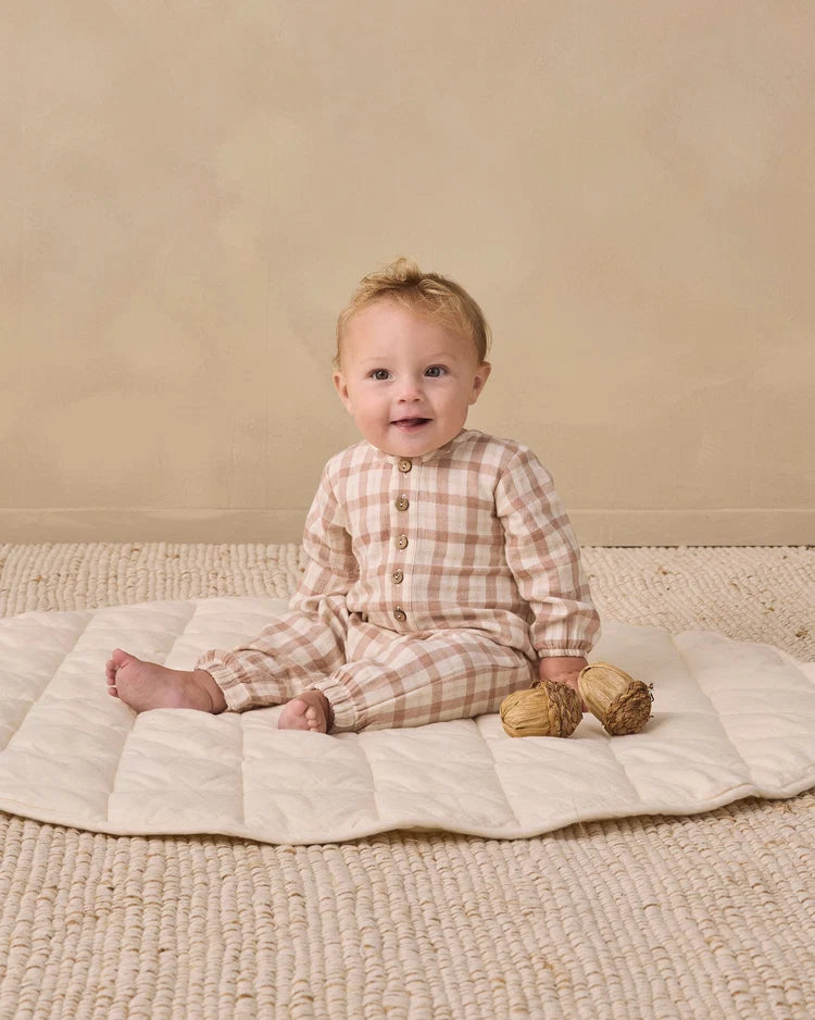 Quincy Mae Woven Jumpsuit || Rustic Plaid