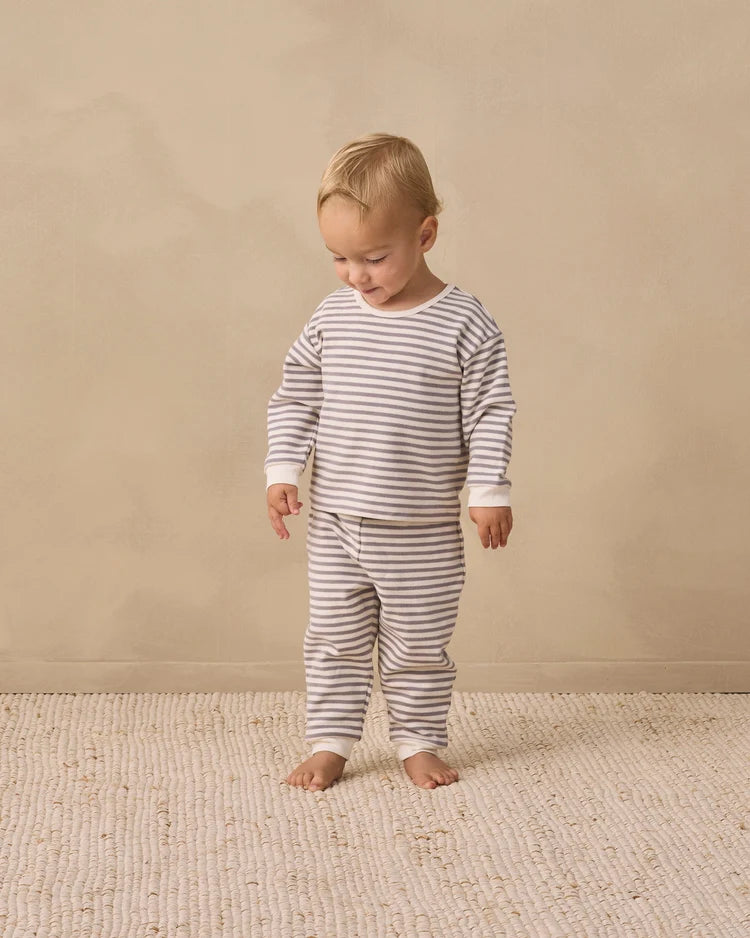 Quincy Mae Cozy Set || Slate Stripe