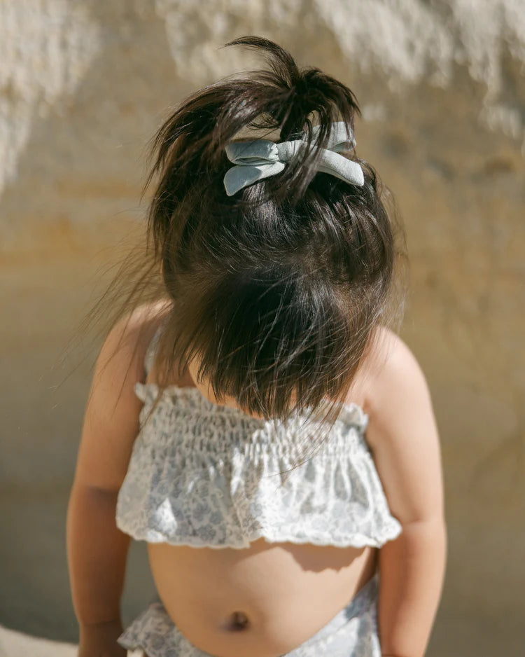 Quincy Mae Smocked Ruffle Bikini || Blue Blossom