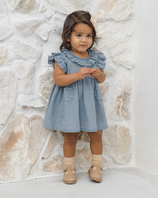 Quincy Mae Sophie Dress || Lightweight Denim