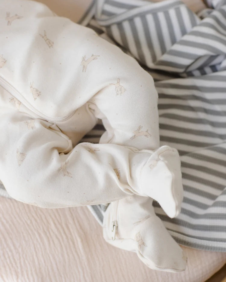 Quincy Mae Waffle Baby Blanket || Sage Stripe
