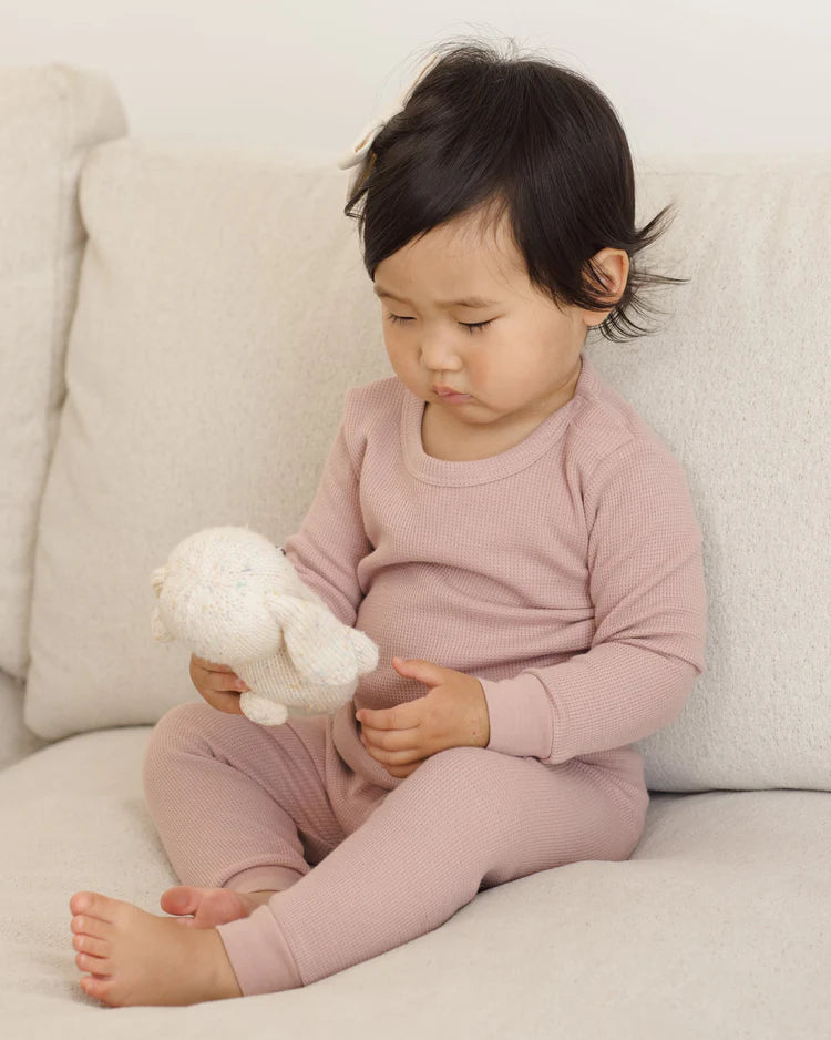 Quincy Mae Waffle Top + Pant Set || Mauve