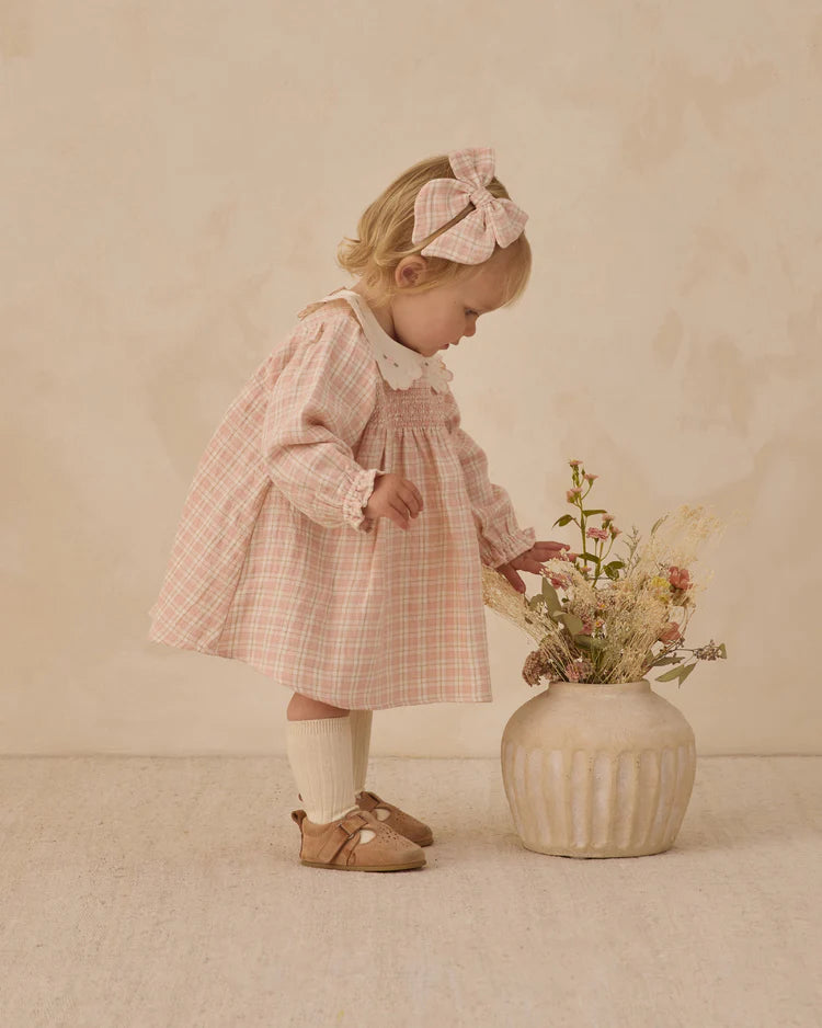 Quincy Mae Bow || Pink Plaid