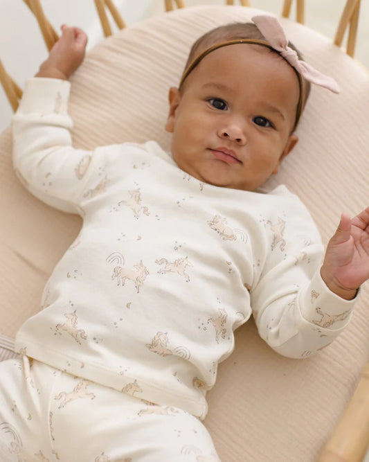 Quincy Mae Jersey Pajama Set || Unicorns