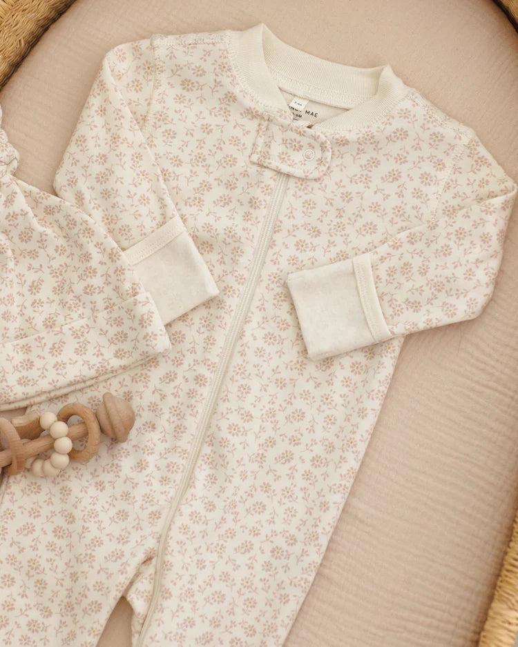 Quincy Mae Zip Longsleeve Sleeper Footie || Ditsy