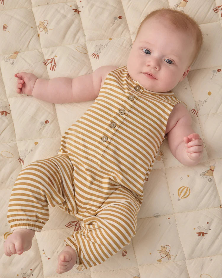 Quincy Mae Sleeve Jumpsuit || Honey Stripe